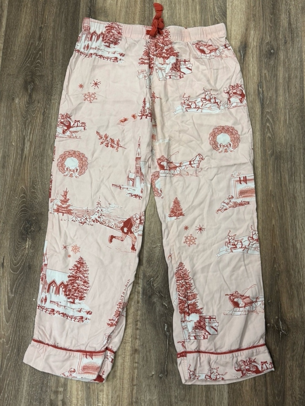Katie Kime Holiday Toile Pink Pajama Pants Women’s Small